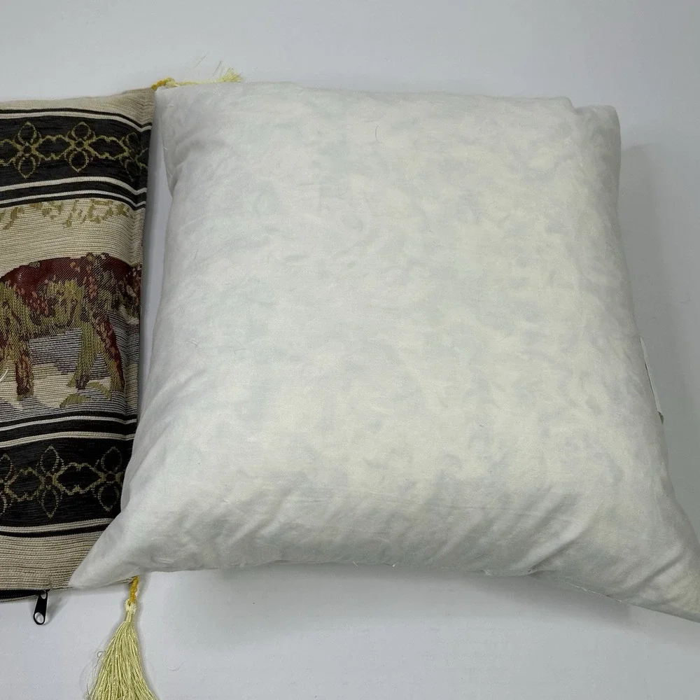 Elephant Decorative Throw Pillow with Tassels Multicolored Multi Print 16